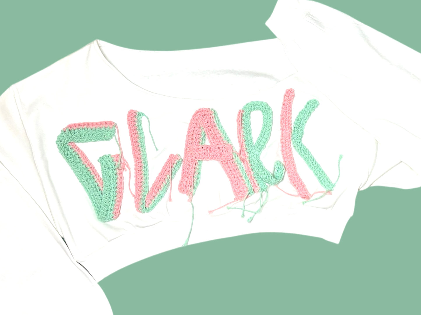 Cropped off the Shoulder Custom Crochet Sweatshirt