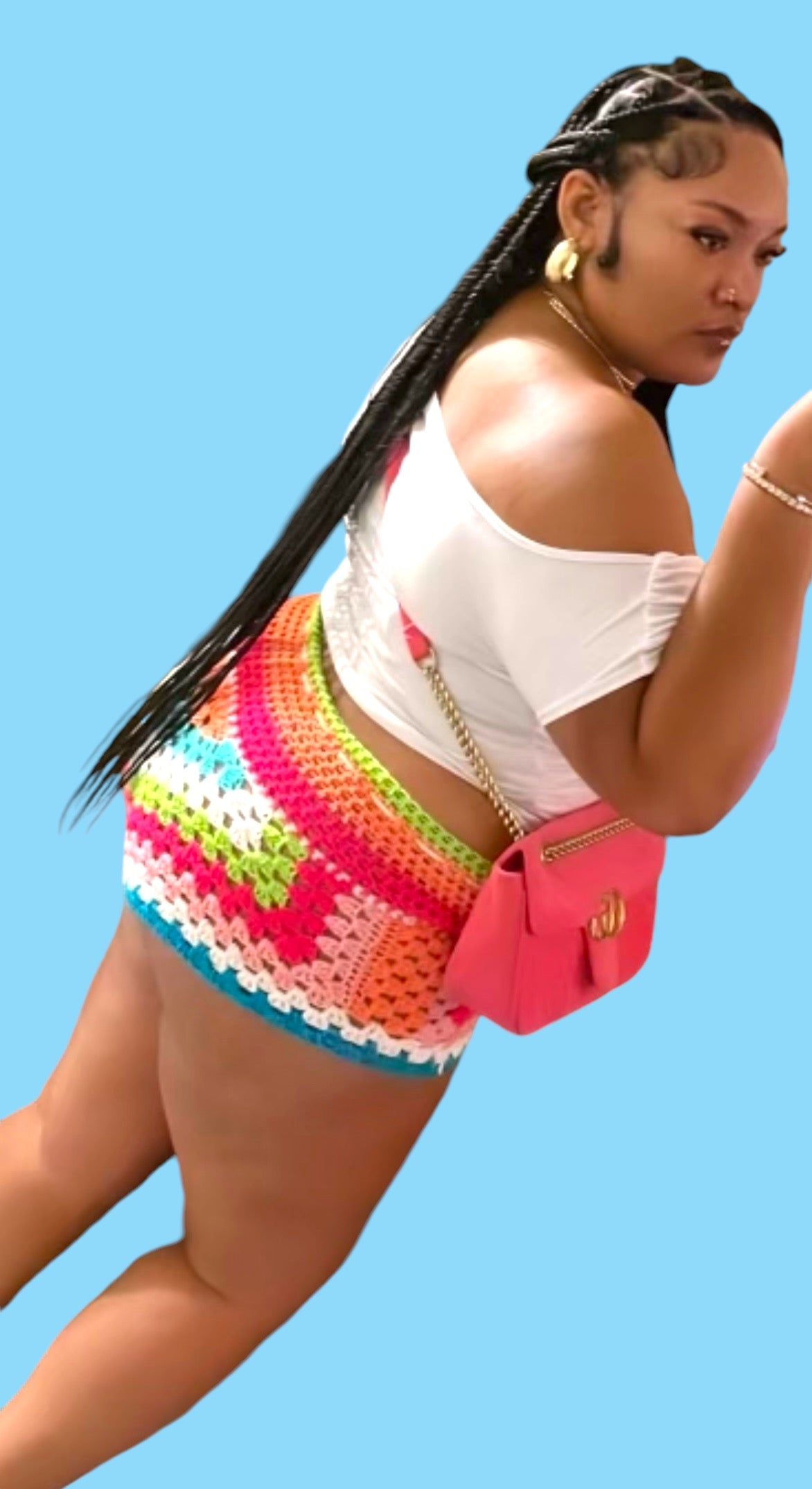 Custom Crochet Drawstring Shorts