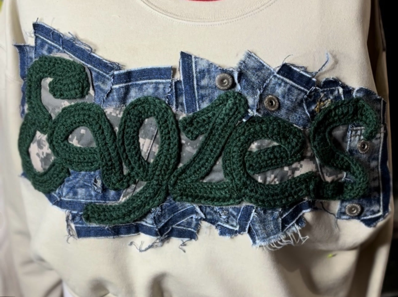 Custom Crochet Eagles Team Sweatshirt
