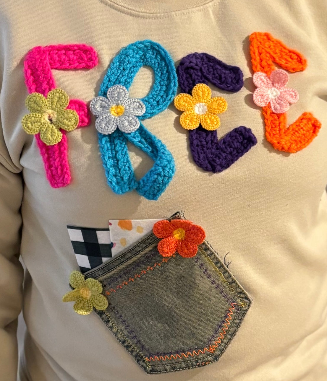 Crochet and Flowers sweatshirt