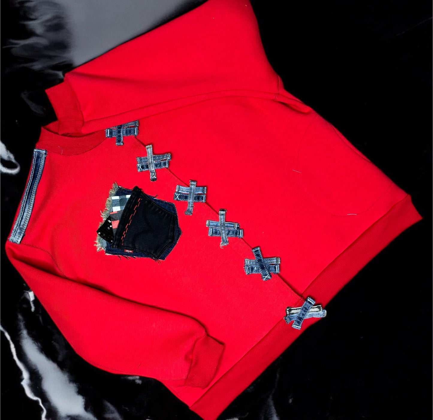 Custom Belt loop and Denim Team Varsity Jacket