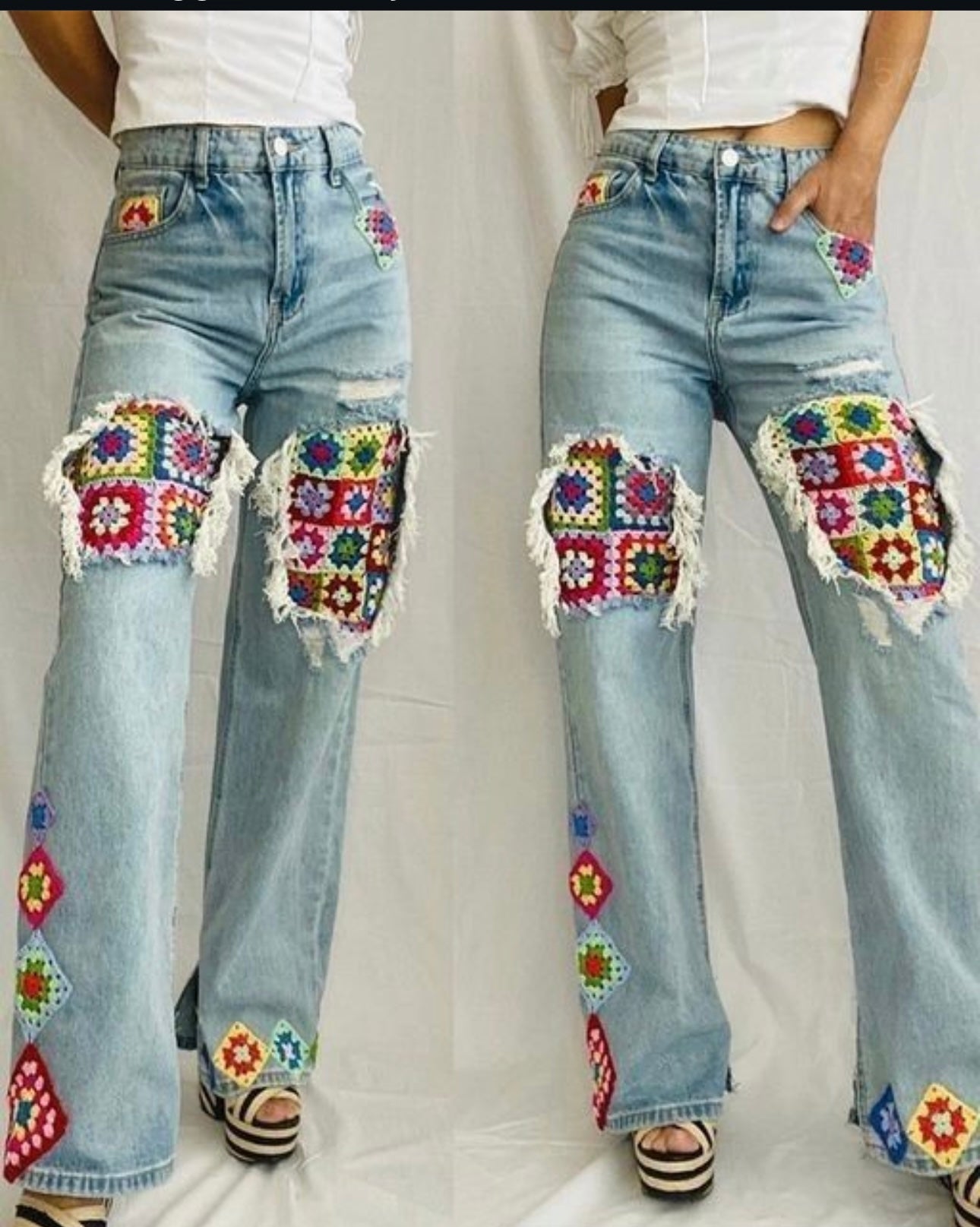 Perfect Patchwork Denim Jeans