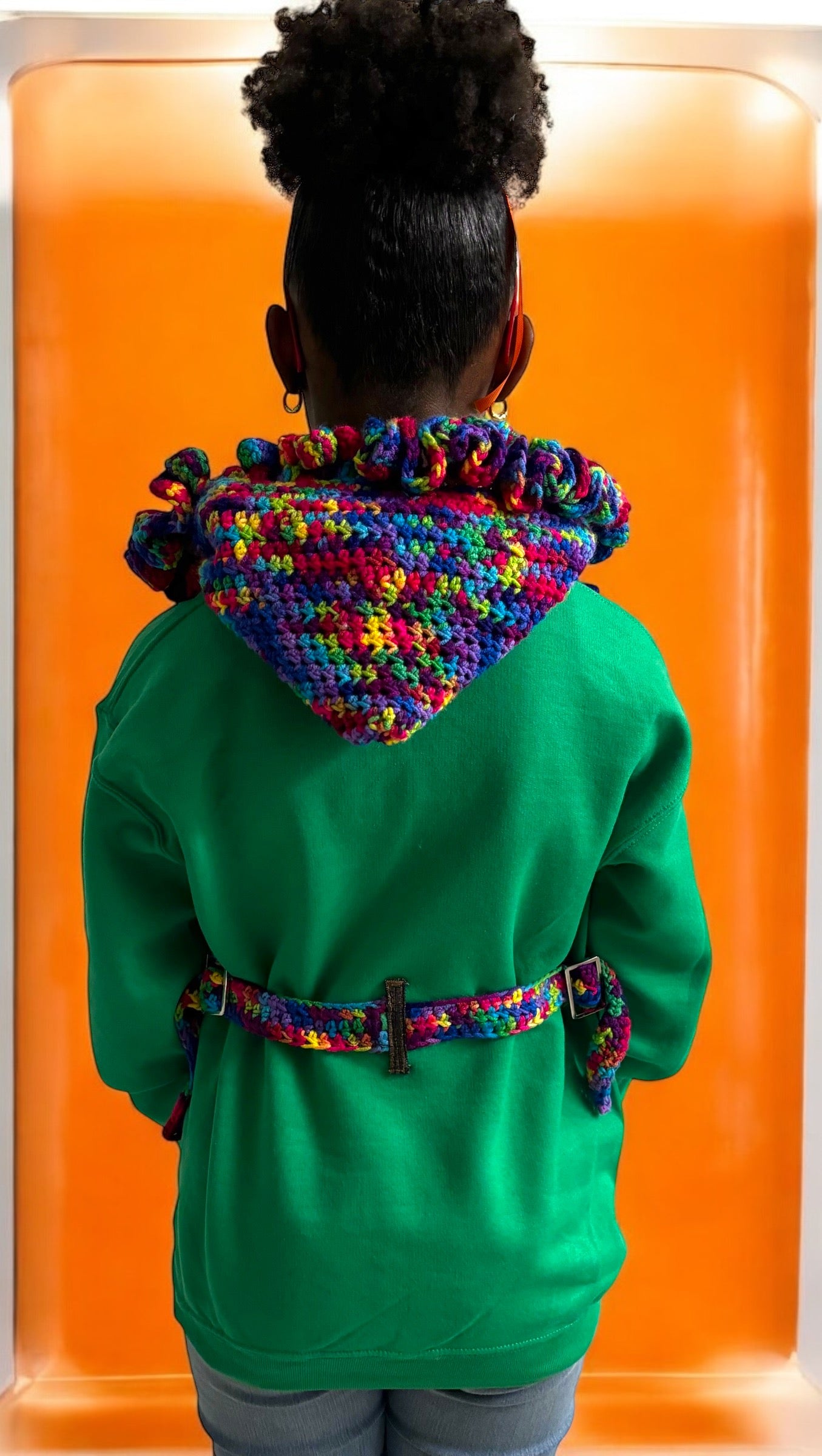 Ruffled Belted Hoodie