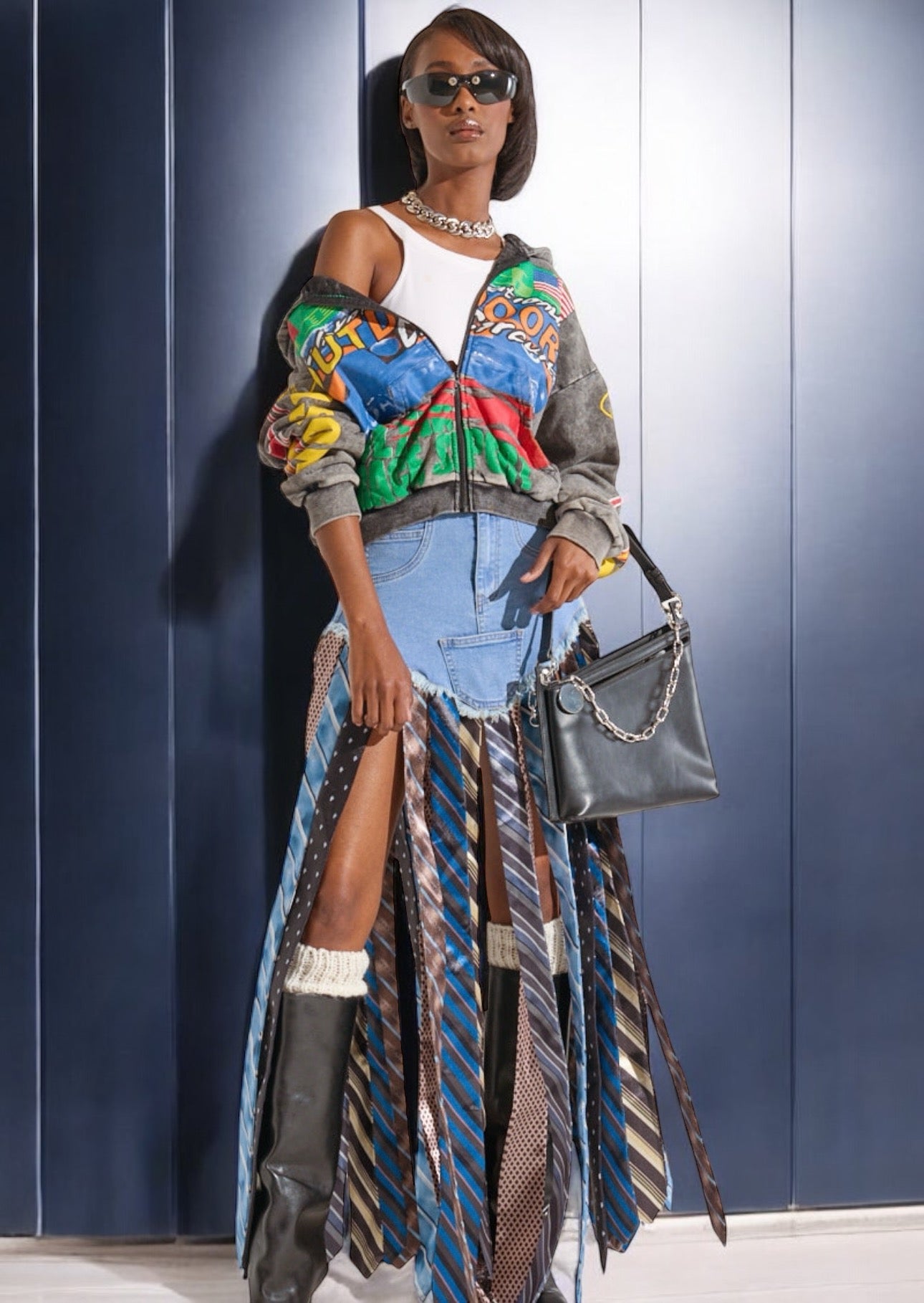 Tie me up Denim Skirt