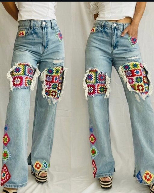 Perfect Patchwork Denim Jeans